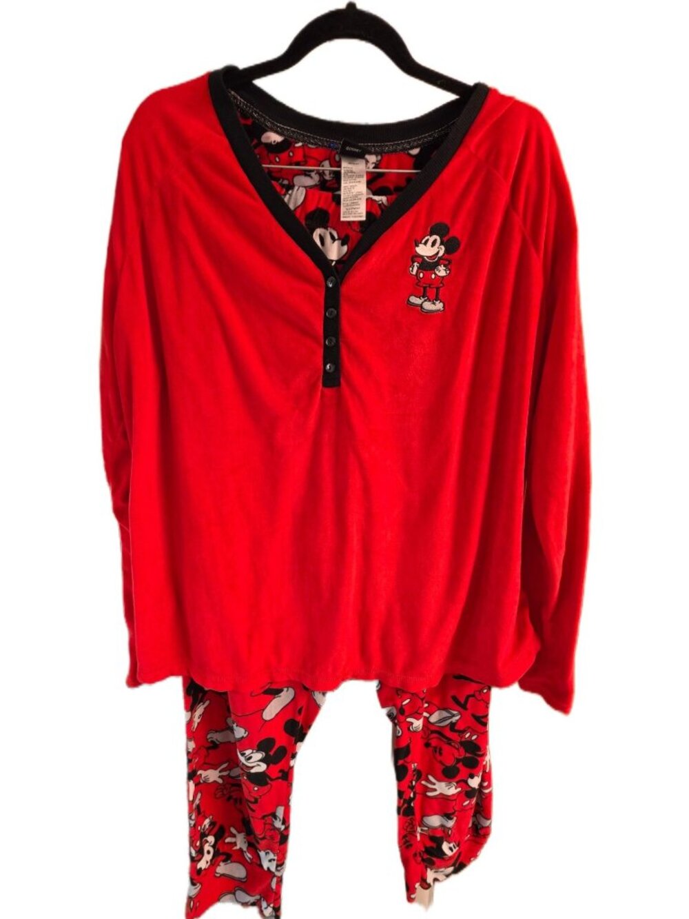 Disney Mickey Mouse Velour Pajama Set (Socks Missing) Plus 3X